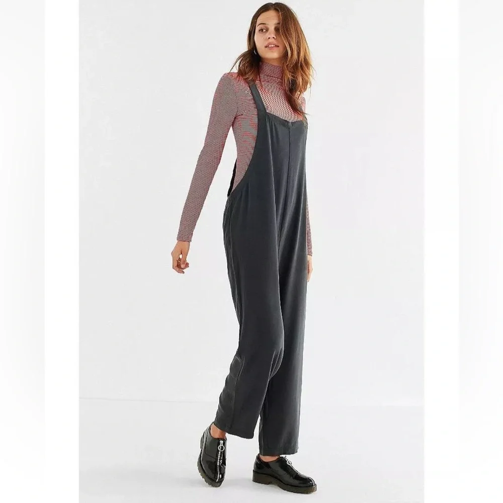 Urban Outfitters Dark Gray Tania Slouchy Overalls Jumpsuit Romper Hot Shot Sz XS - Picture 6 of 11